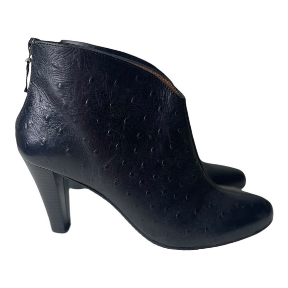 Eric Michael Women’s Black Leather Heeled Ankle Boots - Picture 4 of 10